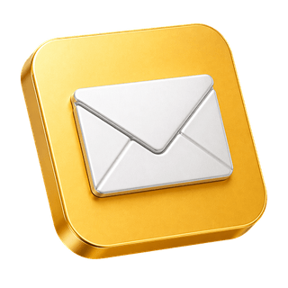 Icône ornementale d'enveloppe e-mail 3D figurant sur la page de contact