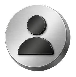 Symbole d'avatar utilisateur argenté en 3D sur la page des questions fréquentes